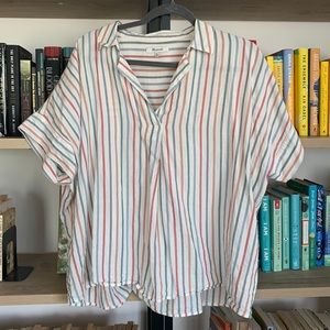 Madewell Boxy Collared Top Size XL